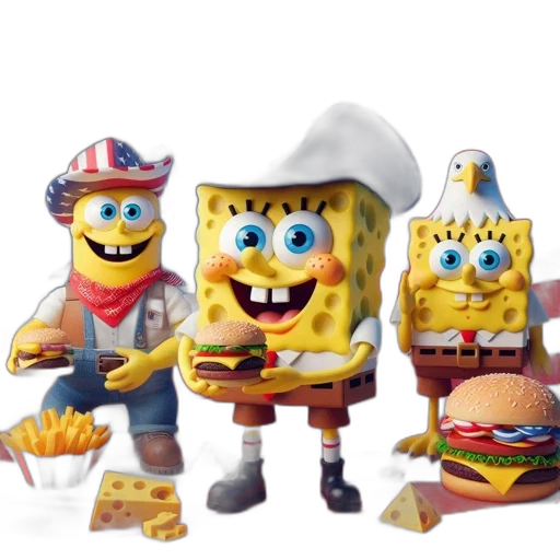 food, hat, animal, 3d render transparent PNG cut-out