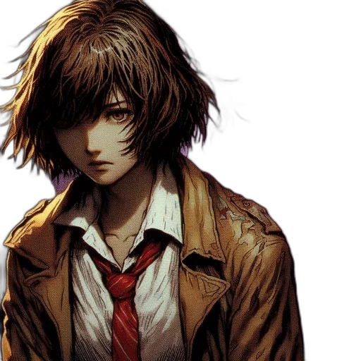 jacket, face, comic book art, concept art transparent PNG cut-out