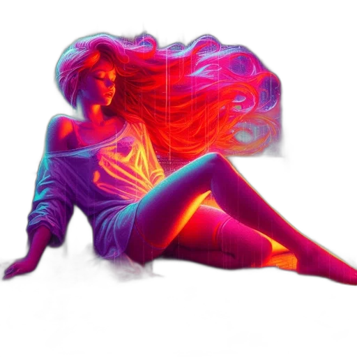 hair, dress, creature, comic book art transparent PNG cut-out