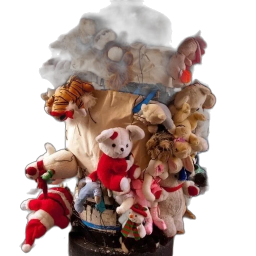 pile, stuffed, animals, including transparent PNG cut-out