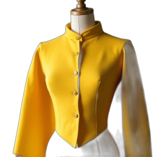jacket, dress, 3d render, golden transparent PNG cut-out