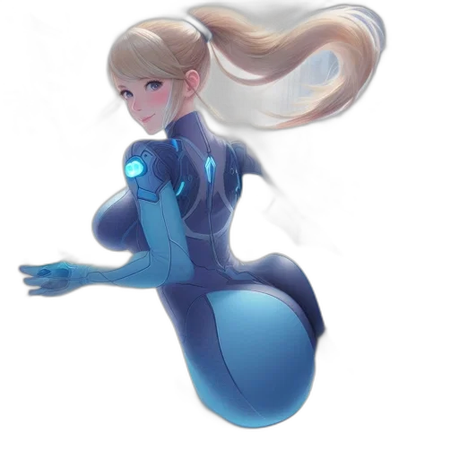 robot, hair, weapon, staff transparent PNG cut-out