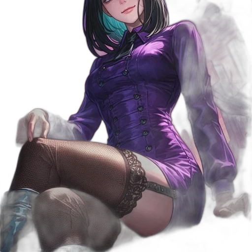 dress, staff, jacket, cyberpunk transparent PNG cut-out