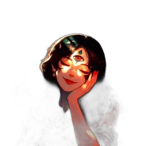 face, mask, staff, creature transparent PNG cut-out