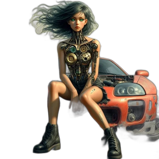 car, robot, concept art, fantasy art transparent PNG cut-out