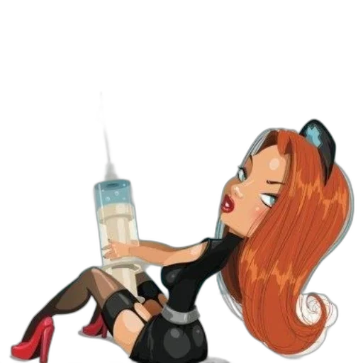 bottle, dress, staff, cartoon transparent PNG cut-out