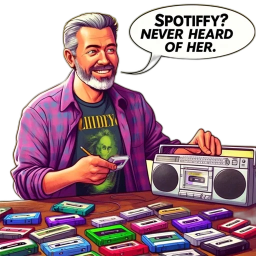 vaporwave, comic book art, cartoon, man transparent PNG cut-out
