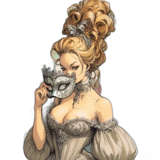 mask, dress, crown, jewelry transparent PNG cut-out