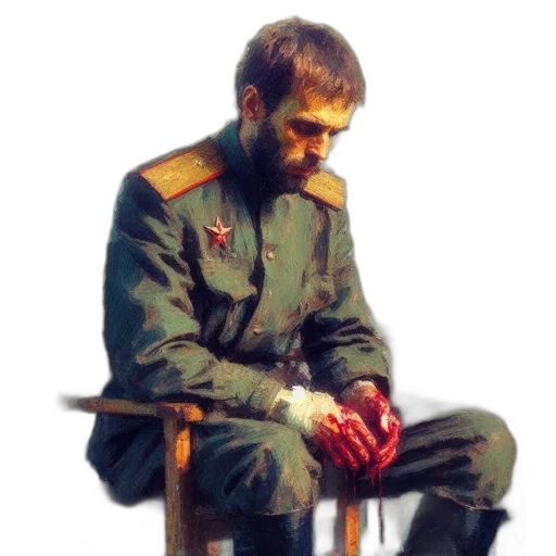 staff, jacket, face, weapon transparent PNG cut-out