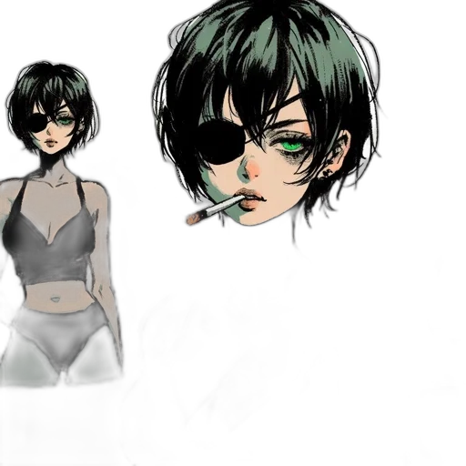 concept art, anime, cartoon, comic book art transparent PNG cut-out