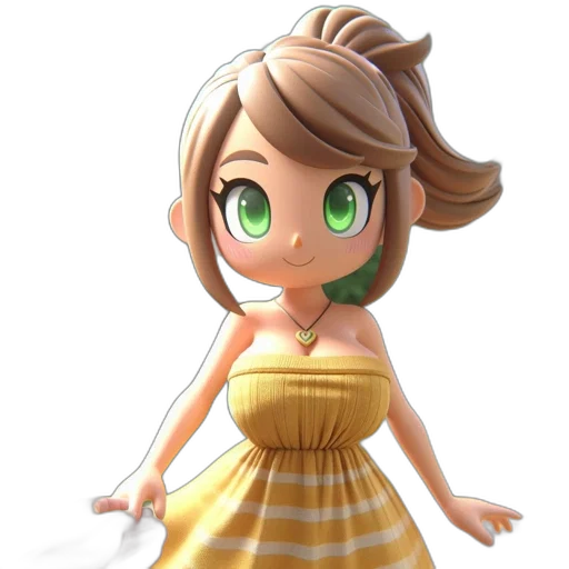 dress, staff, face, creature transparent PNG cut-out