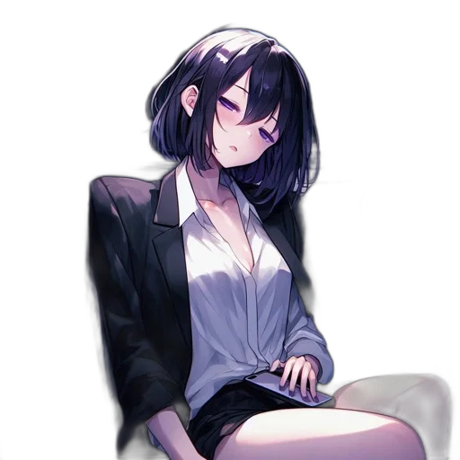 jacket, dress, staff, creature transparent PNG cut-out
