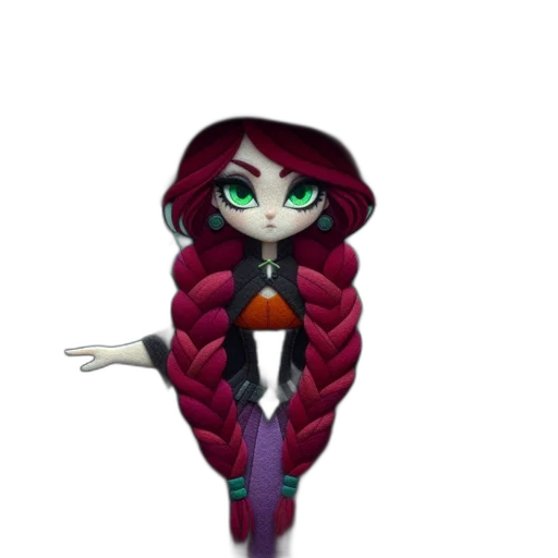 staff, hair, 3d render, pixel art transparent PNG cut-out