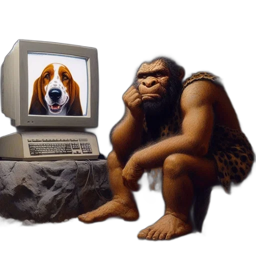 animal, creature, robot, vaporwave transparent PNG cut-out
