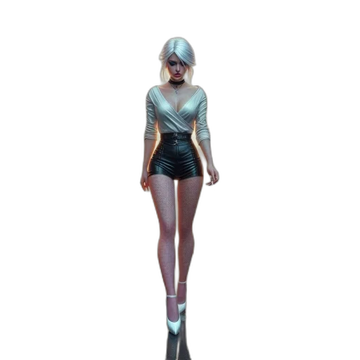 dress, staff, robot, 3d render transparent PNG cut-out