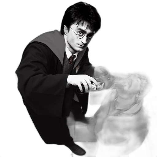 staff, jacket, face, weapon transparent PNG cut-out