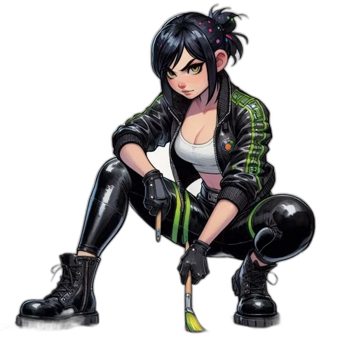 jacket, weapon, concept art, cyberpunk transparent PNG cut-out
