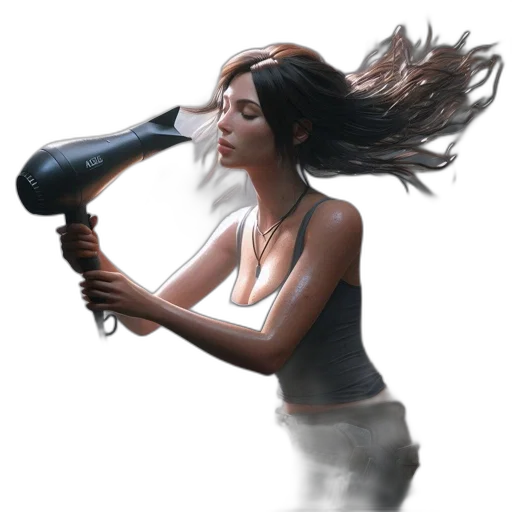 weapon, hair, staff, bottle transparent PNG cut-out