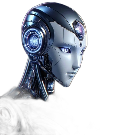 robot, concept art, 3d render, cyberpunk transparent PNG cut-out