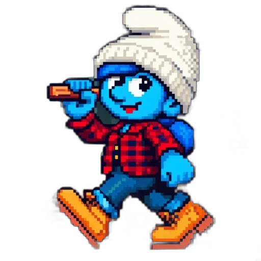 hat, jacket, pixel art, cartoon transparent PNG cut-out