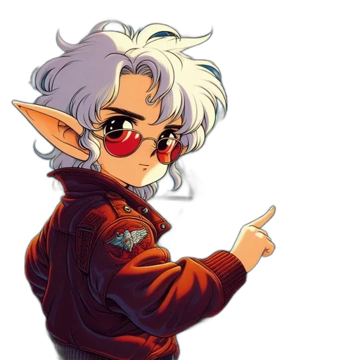 jacket, staff, dragon, cartoon transparent PNG cut-out