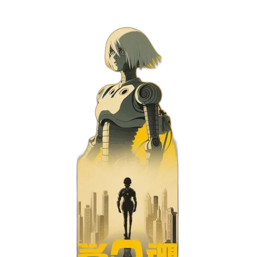 robot, concept art, cyberpunk, comic book art transparent PNG cut-out