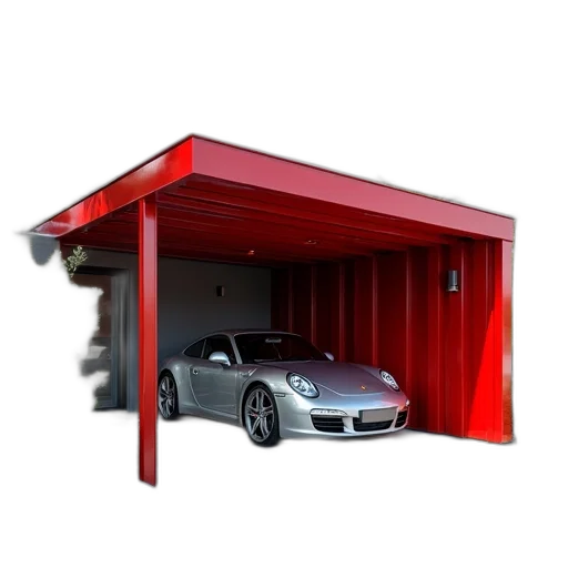 car, building, 3d render, photorealistic transparent PNG cut-out