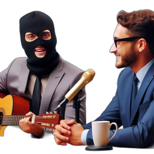mask, jacket, two, suited transparent PNG cut-out