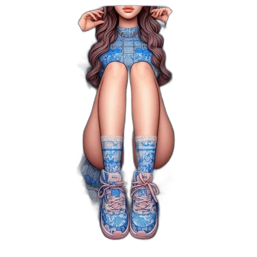 shoes, dress, hair, pixel art transparent PNG cut-out