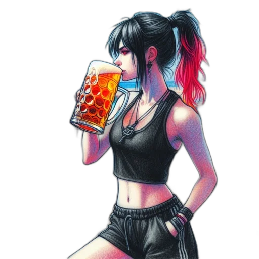 cyberpunk, concept art, anime, fantasy art transparent PNG cut-out
