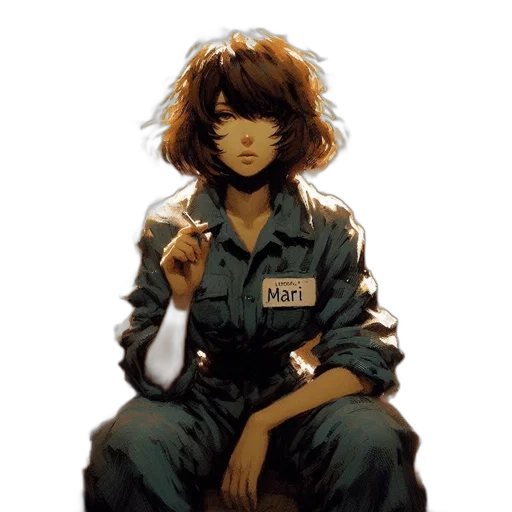 jacket, staff, face, weapon transparent PNG cut-out