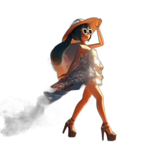 dress, staff, hat, concept art transparent PNG cut-out