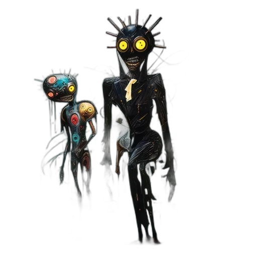 creature, robot, mask, staff transparent PNG cut-out