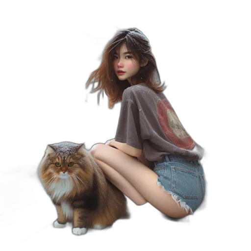 animal, creature, photorealistic, oil painting transparent PNG cut-out