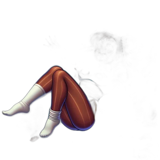 shoes, jacket, staff, creature transparent PNG cut-out