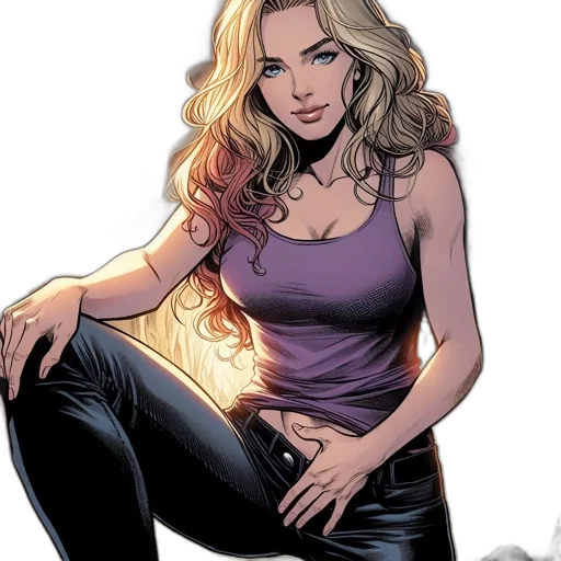 comic book art, cartoon, concept art, confident transparent PNG cut-out