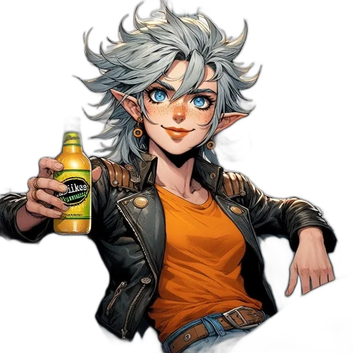 jacket, bottle, dragon, concept art transparent PNG cut-out