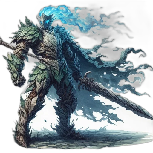 dragon, creature, staff, sword transparent PNG cut-out