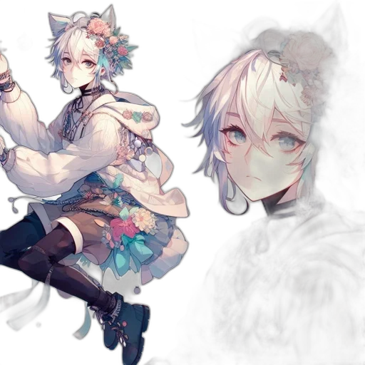 creature, staff, mask, flower transparent PNG cut-out