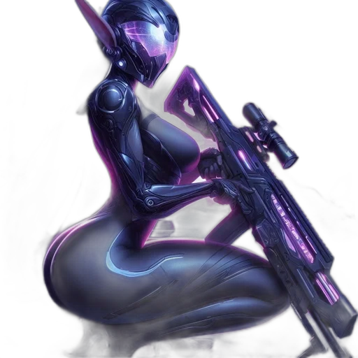 weapon, robot, staff, cyberpunk transparent PNG cut-out