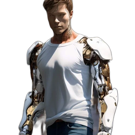 robot, jacket, weapon, jewelry transparent PNG cut-out