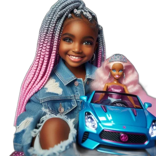 car, 3d render, young, girl transparent PNG cut-out