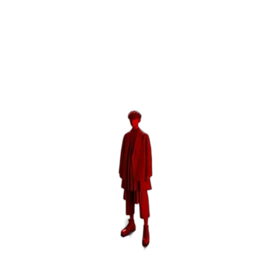 dress, jacket, creature, staff transparent PNG cut-out
