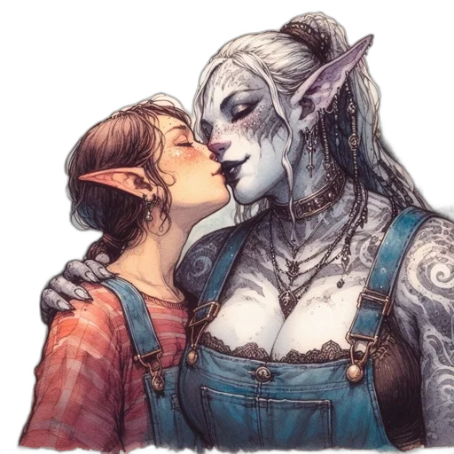 fantasy art, concept art, watercolor, comic book art transparent PNG cut-out