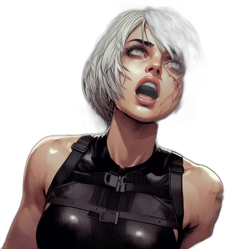 face, comic book art, cyberpunk, concept art transparent PNG cut-out