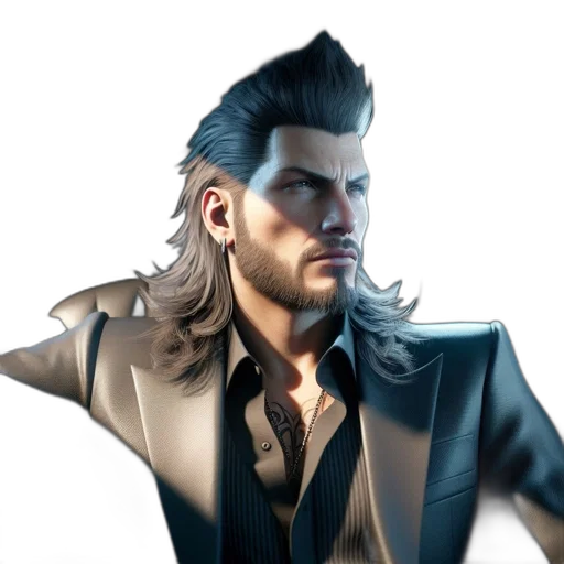 jacket, hair, face, concept art transparent PNG cut-out