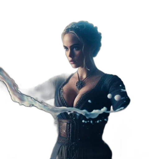 dress, staff, jewelry, robot transparent PNG cut-out