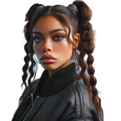 hair, face, jacket, crown transparent PNG cut-out