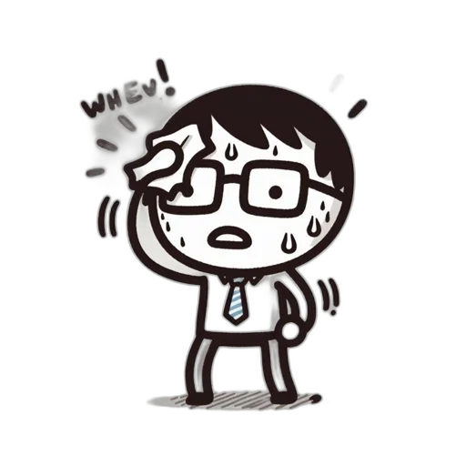staff, cartoon, concept art, monochrome transparent PNG cut-out