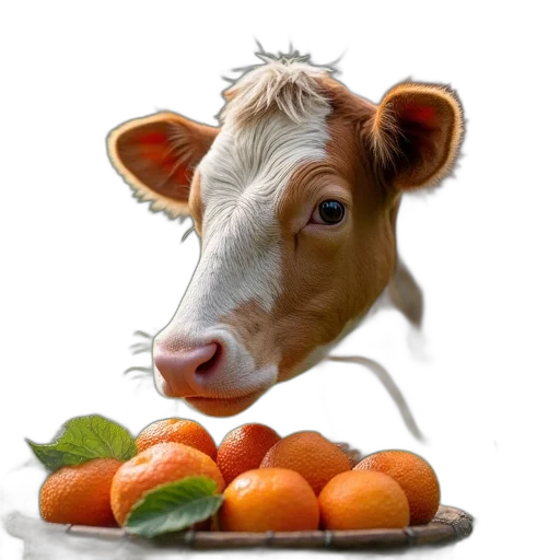 food, animal, face, photorealistic transparent PNG cut-out